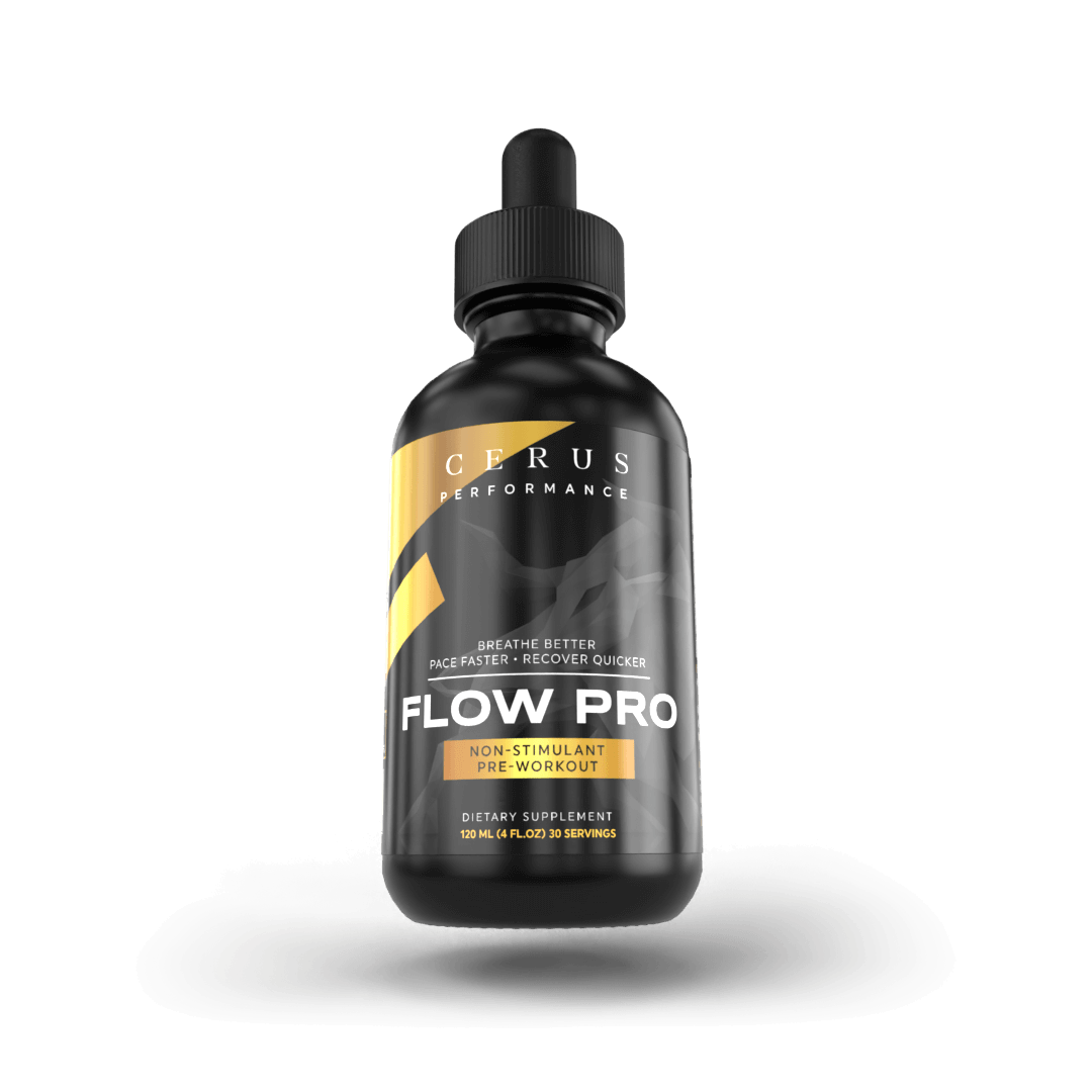 front of a bottle of Flow 